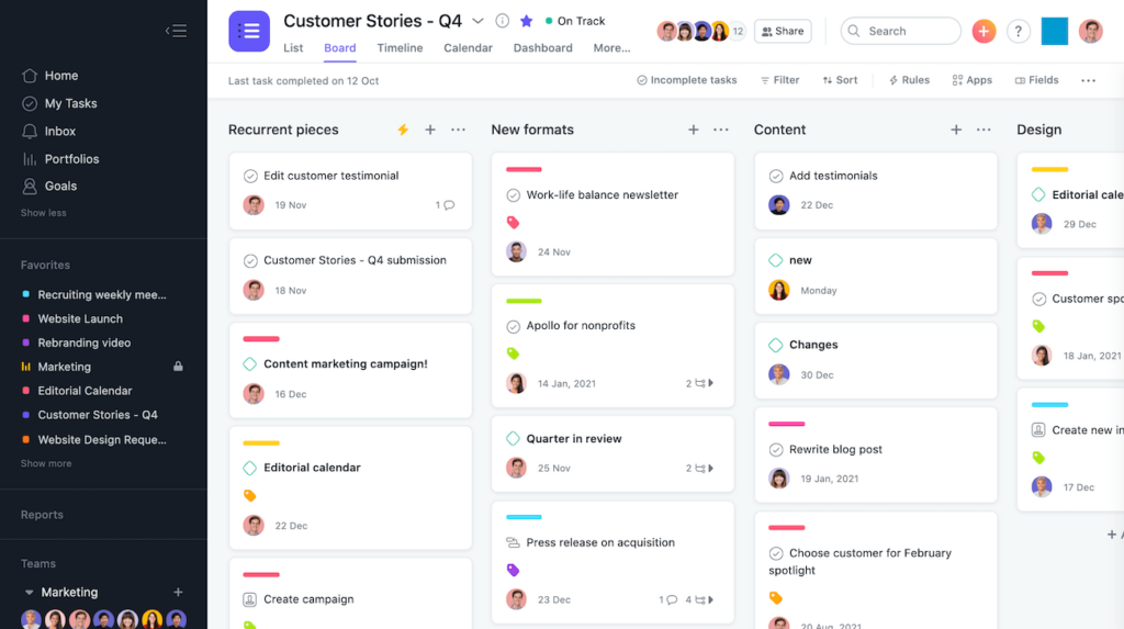 Asana Boardview